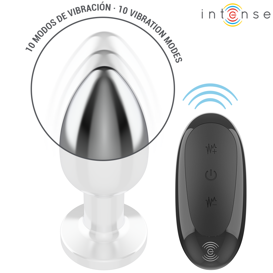 INTENSE - PLUG ANAL 10 VIBRATIONS MÉTAL AVEC TÉLÉCOMMANDE L INTENSE ANAL TOYS