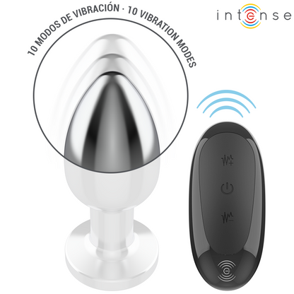 INTENSE - PLUG ANAL 10 VIBRATIONS MÉTAL AVEC TÉLÉCOMMANDE L INTENSE ANAL TOYS