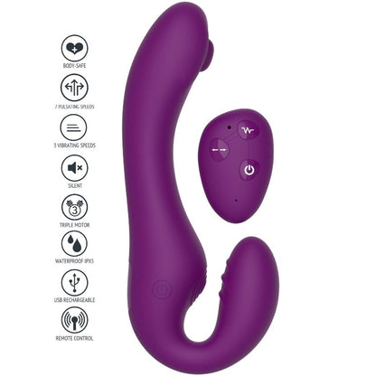XOCOON - VIBRATEUR SANS STRAPLESS 2 EN 1 AVEC TÉLÉCOMMANDE VIOLET XOCOON