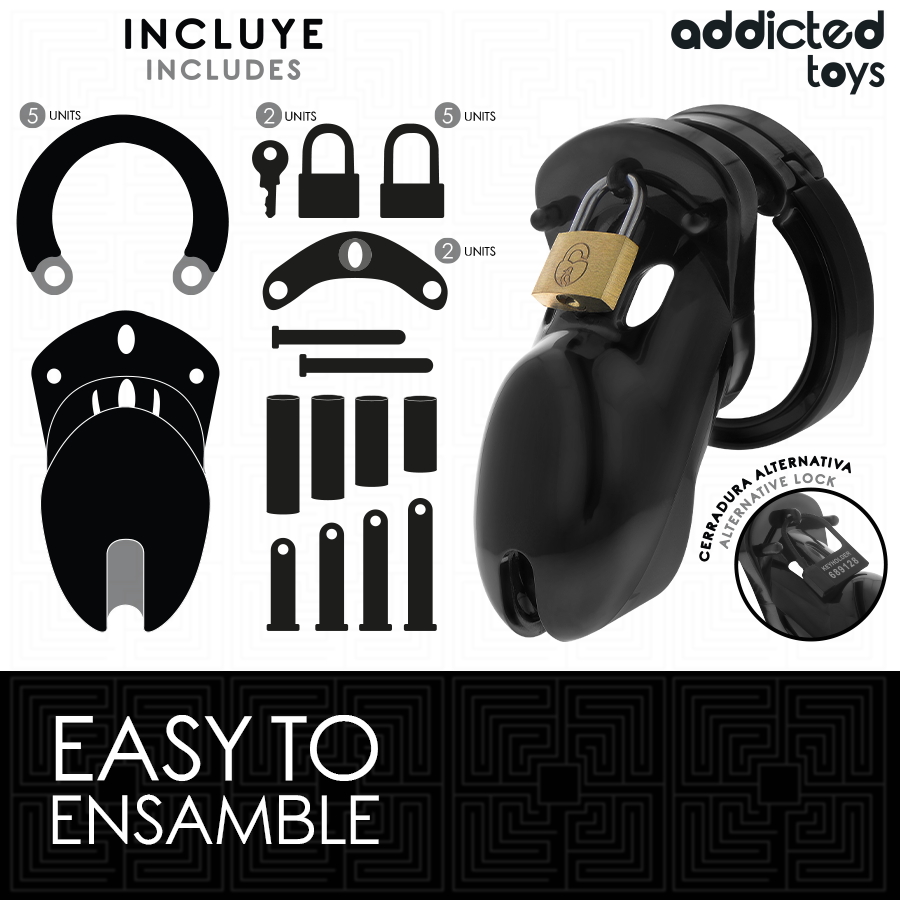 ADDICTED TOYS LOCKED - CAGE À PÉNIS INTERDITE 10 CM ADDICTED TOYS LOCKED