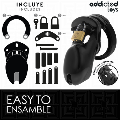 ADDICTED TOYS LOCKED - CAGE À PÉNIS INTERDITE 10 CM ADDICTED TOYS LOCKED