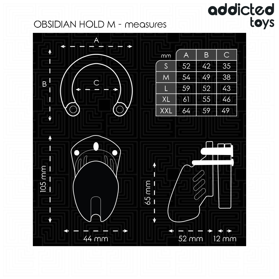 ADDICTED TOYS LOCKED - CAGE À PÉNIS OBSIDIAN HOLD TAILLE M ADDICTED TOYS LOCKED