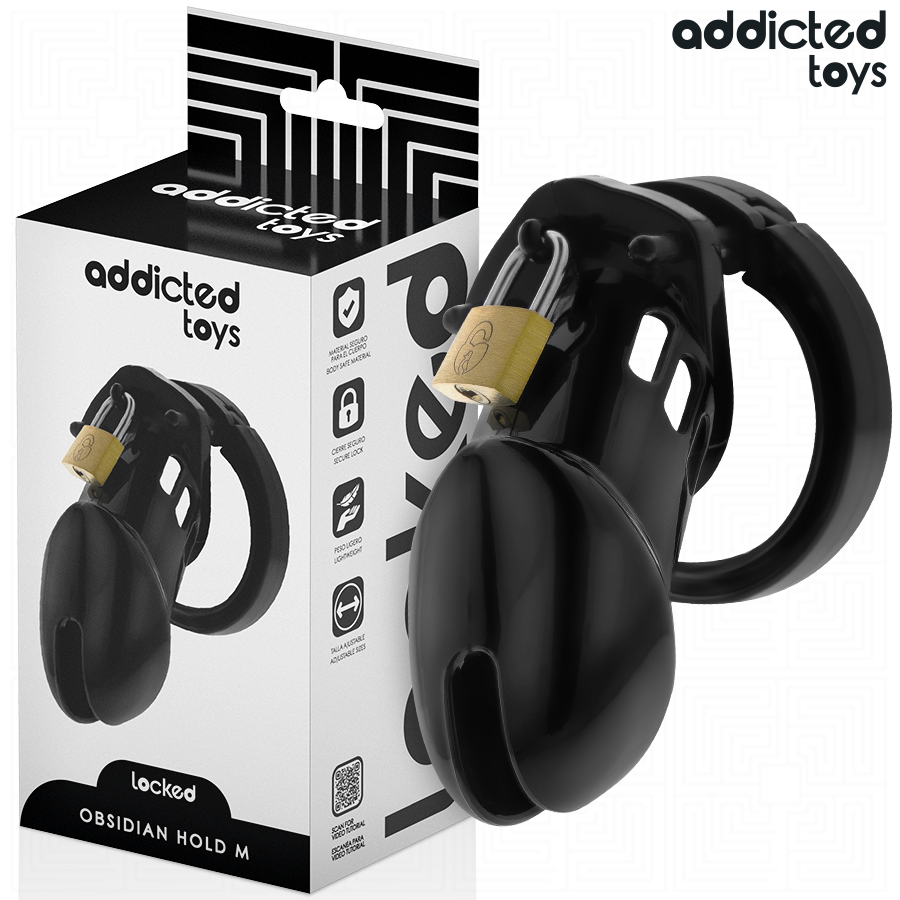 ADDICTED TOYS LOCKED - CAGE À PÉNIS OBSIDIAN HOLD TAILLE M ADDICTED TOYS LOCKED