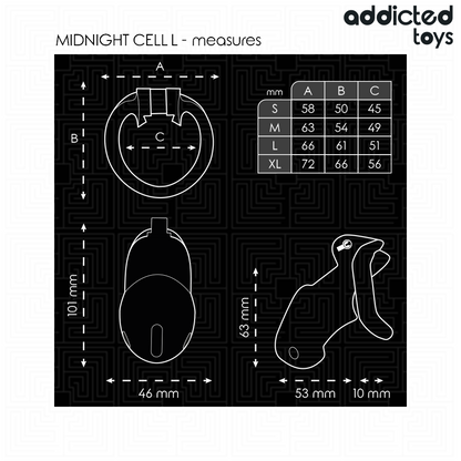 ADDICTED TOYS LOCKED - MINDNIGHT CELL CAGE À PÉNIS TAILLE L ADDICTED TOYS LOCKED