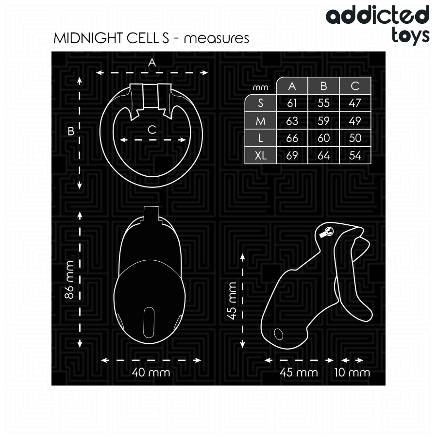 ADDICTED TOYS LOCKED - MINDNIGHT CELL CAGE À PÉNIS TAILLE S ADDICTED TOYS LOCKED