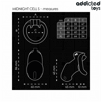 ADDICTED TOYS LOCKED - MINDNIGHT CELL CAGE À PÉNIS TAILLE S ADDICTED TOYS LOCKED
