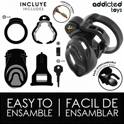 ADDICTED TOYS LOCKED - CAGE À PÉNIS À VERROUILLAGE ÉTERNEL 9 CM ADDICTED TOYS LOCKED