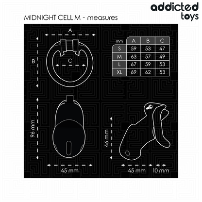 ADDICTED TOYS LOCKED - MINDNIGHT CELL CAGE À PÉNIS TAILLE M ADDICTED TOYS LOCKED