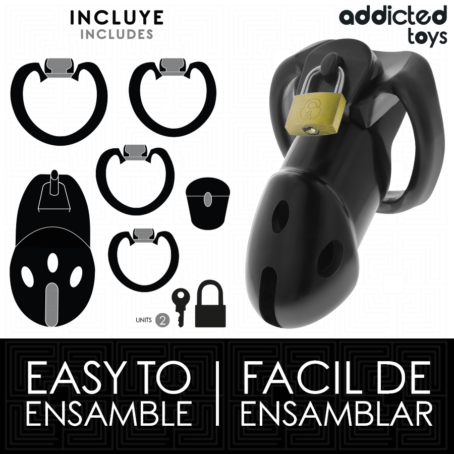 ADDICTED TOYS LOCKED - CAGE À PÉNIS UNBROKEN DEN 9,8 CM ADDICTED TOYS LOCKED