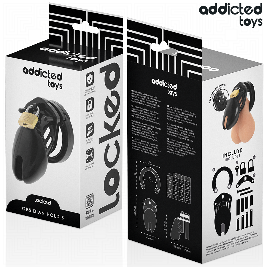 ADDICTED TOYS LOCKED - CAGE À PÉNIS OBSIDIAN HOLD TAILLE S ADDICTED TOYS LOCKED