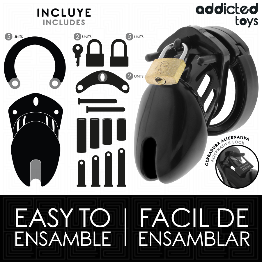 ADDICTED TOYS LOCKED - CAGE À PÉNIS OBSIDIAN HOLD TAILLE S ADDICTED TOYS LOCKED