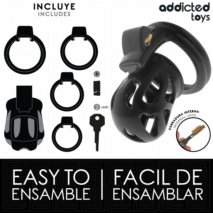 ADDICTED TOYS LOCKED - CAGE À PÉNIS SILENCIEUSE 7,5 CM ADDICTED TOYS LOCKED