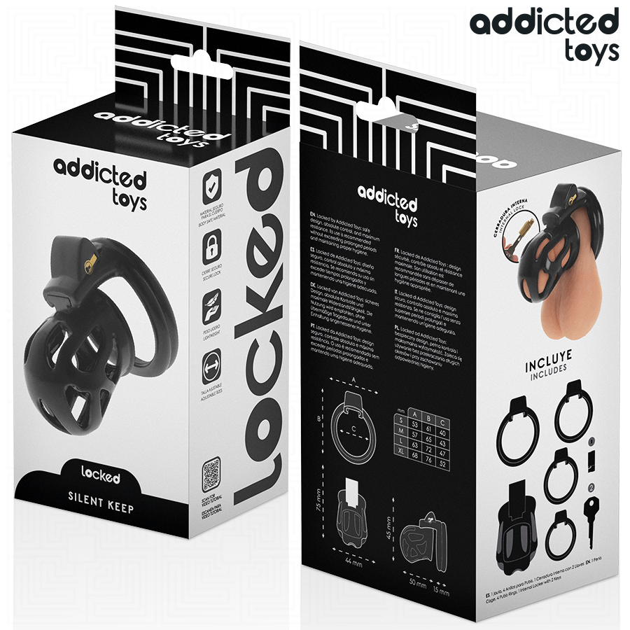 ADDICTED TOYS LOCKED - CAGE À PÉNIS SILENCIEUSE 7,5 CM ADDICTED TOYS LOCKED