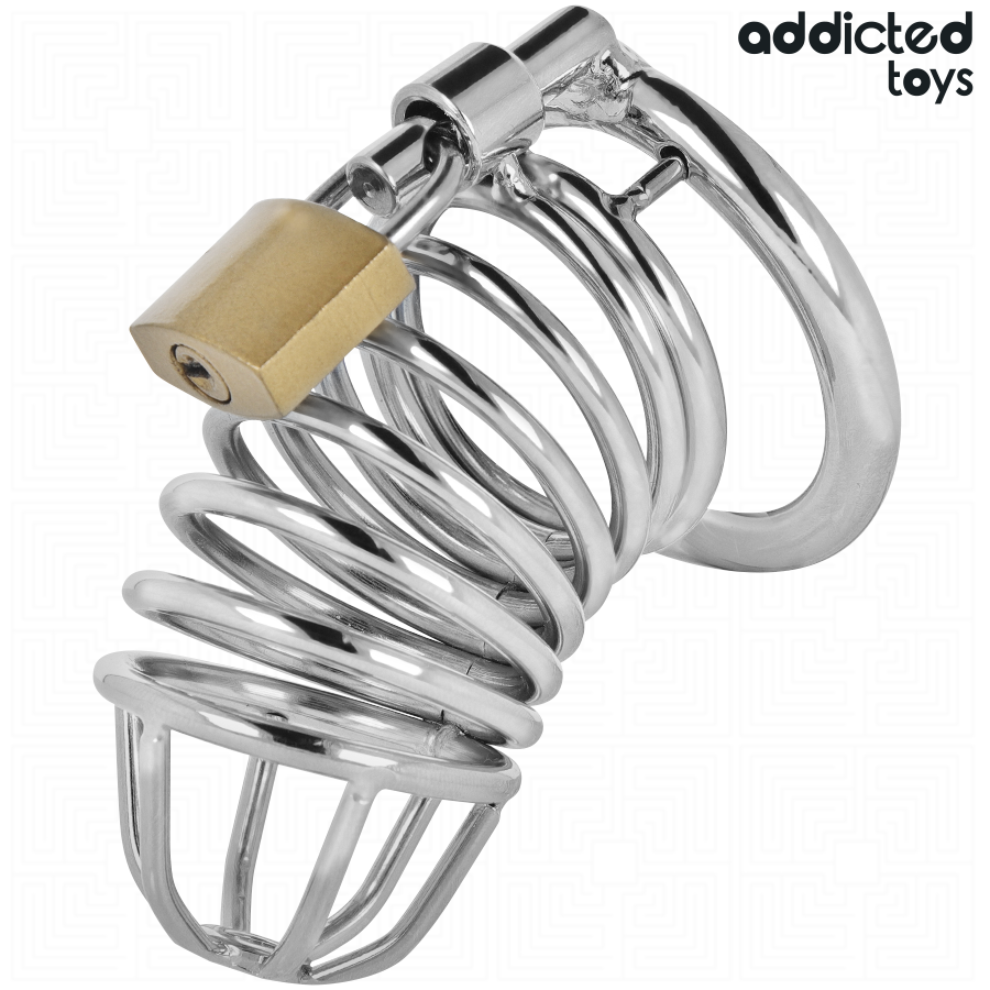 ADDICTED TOYS LOCKED - CAGE À PÉNIS EN MÉTAL IRON CELL 4 CM TAILLE S ADDICTED TOYS LOCKED