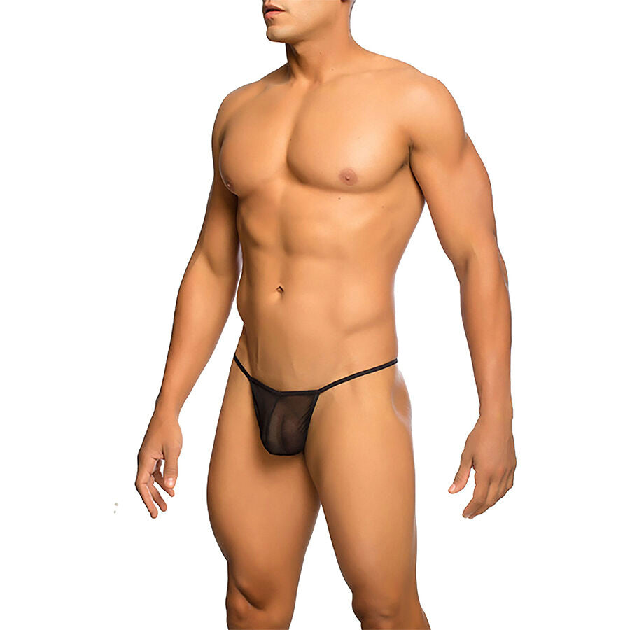 MOB - STRING TRANSPARENT EN FORME DE T NOIR TAILLE S/M MOB