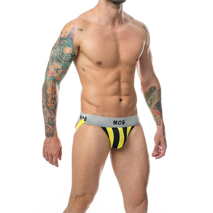 MOB - JOCK CLASSIQUE À RAYURES JAUNE TAILLE XXL MOB