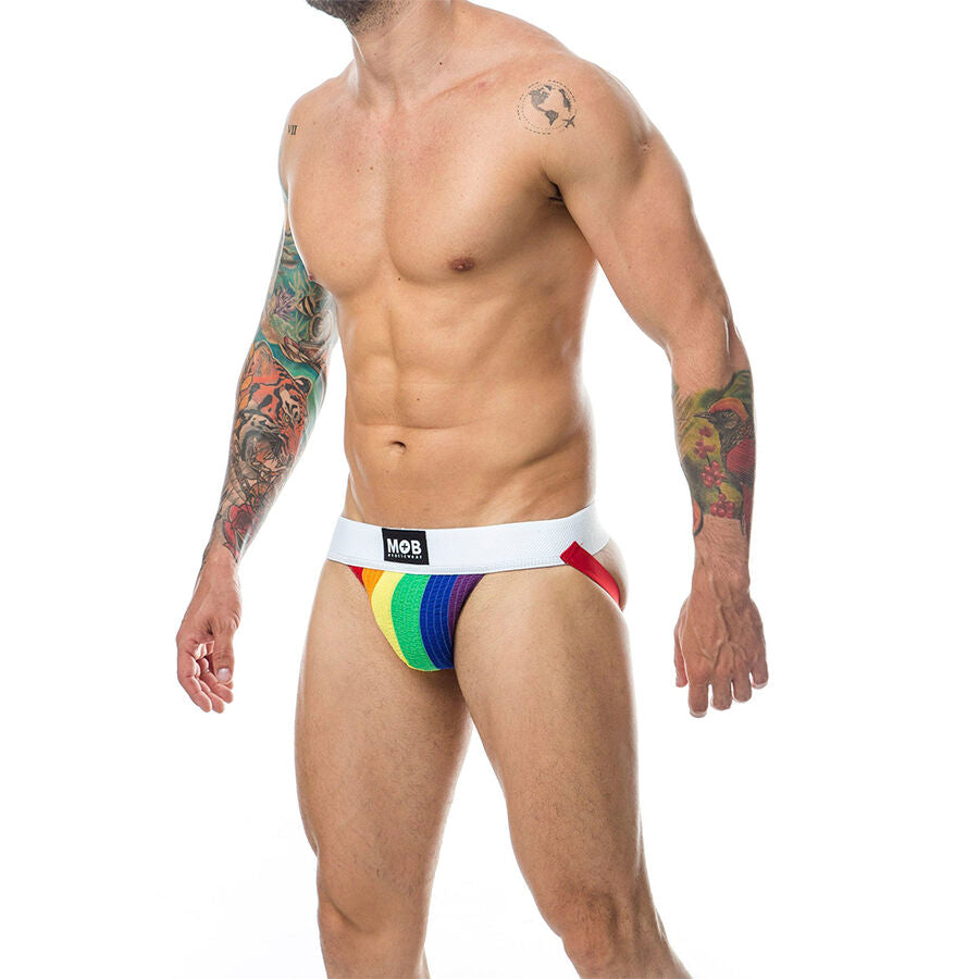 MOB - JOCK CLASSIQUE À RAYURES ARC-EN-CIEL TAILLE L MOB