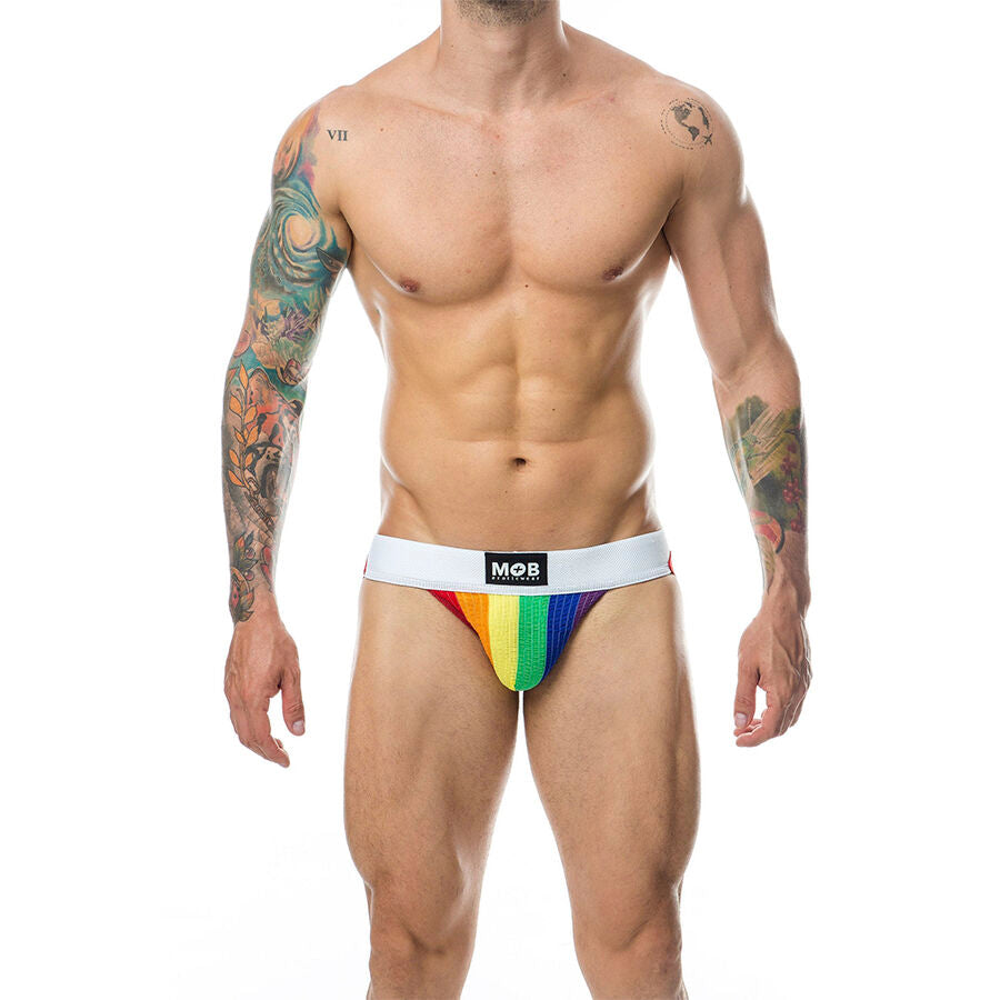 MOB - JOCK CLASSIQUE À RAYURES ARC-EN-CIEL TAILLE XL MOB