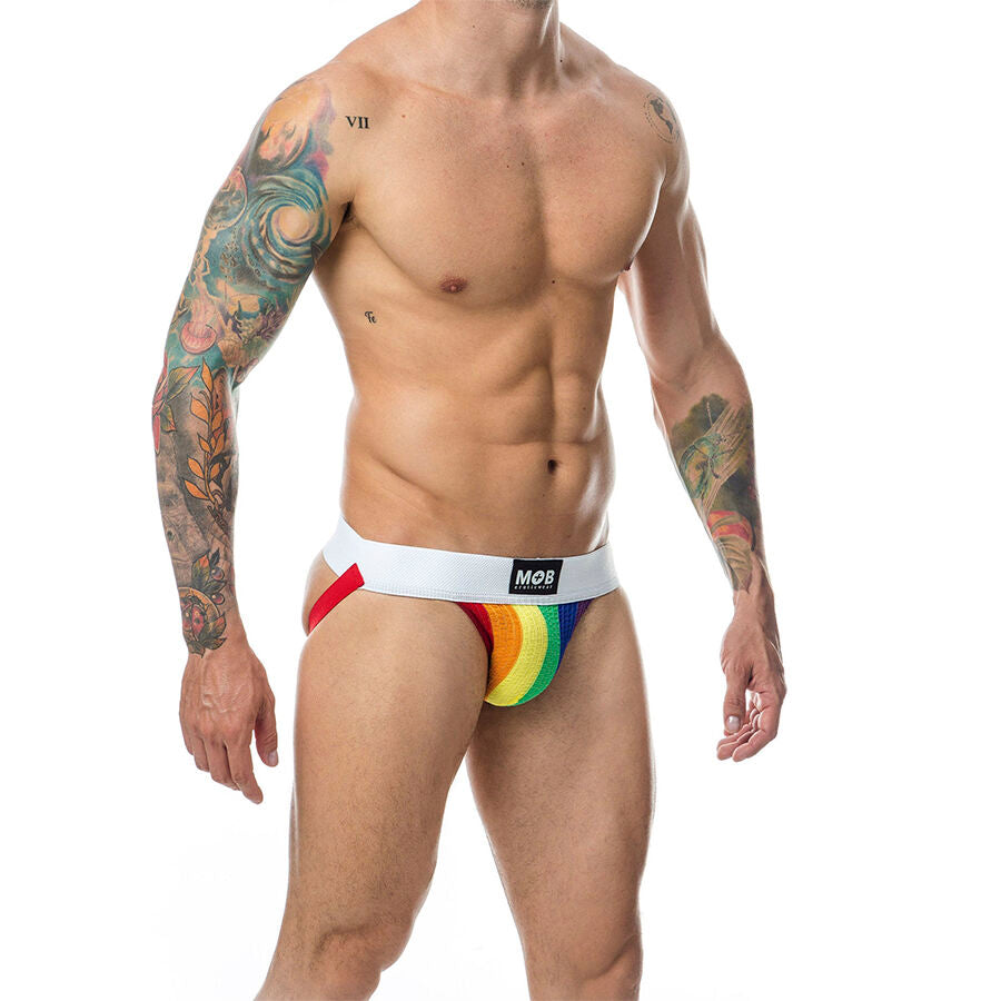 MOB - JOCK CLASSIQUE À RAYURES ARC-EN-CIEL TAILLE XL MOB