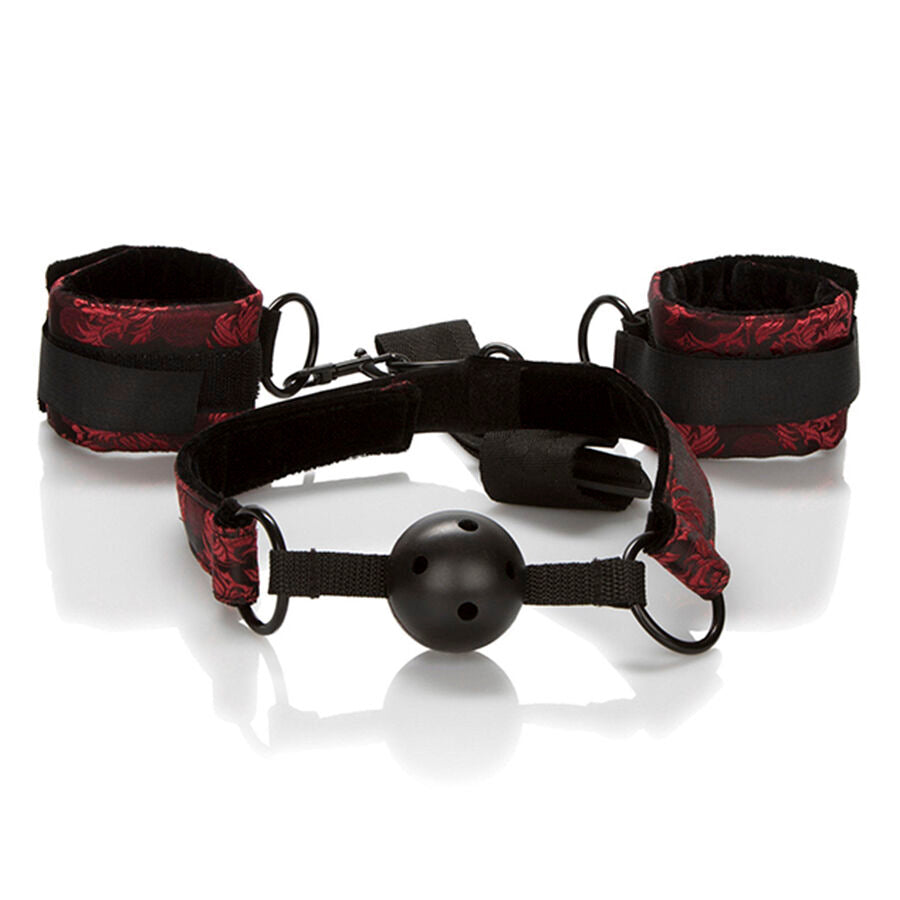 CALEXOTICS - SCANDAL BÂILLON BOULE RESPIRANT AVEC MENOTTES CALEXOTICS
