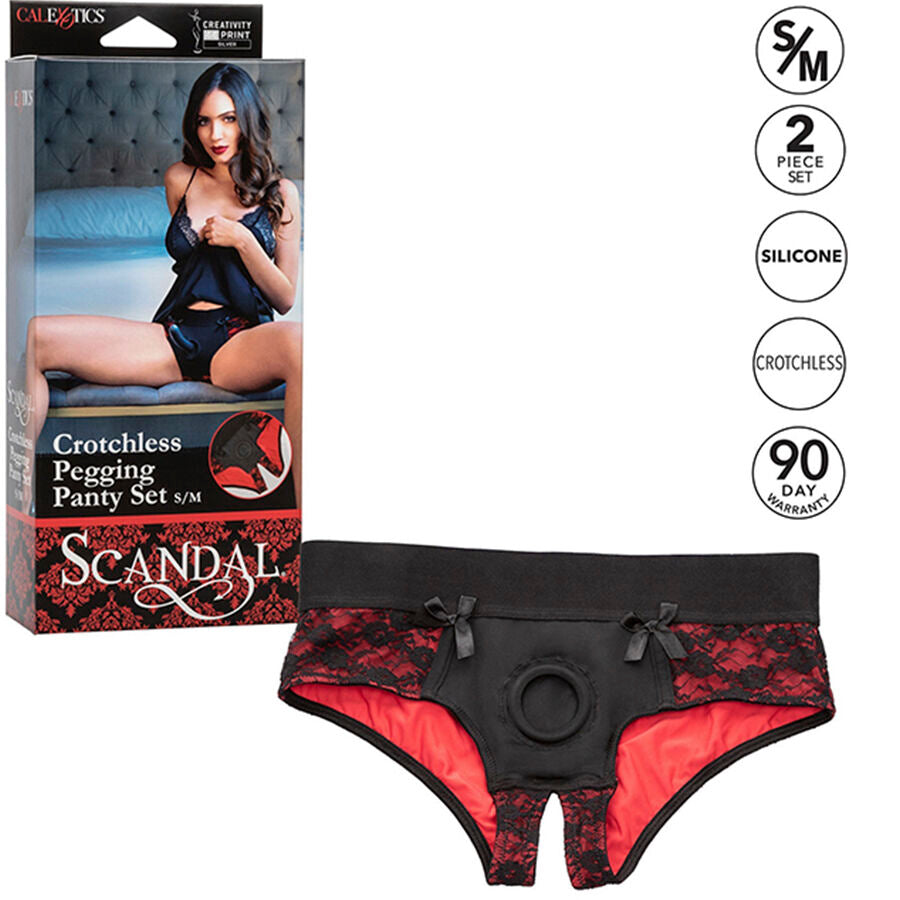 CALEXOTICS - SCANDAL ENSEMBLE CULOTTE SANS ENTREJAMBE AVEC GODE TAILLE S/M CALEXOTICS