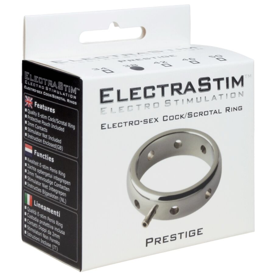 ELECTRASTIM - ANNEAU PÉNIS ÉLECTROMAGNÉTIQUE PRESTIGE EN MÉTAL 50 MM ELECTRASTIM