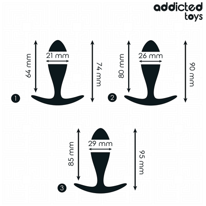 ADDICTED TOYS - LOT DE 3 PLUG ANAL MODÈLE 2 ADDICTED TOYS