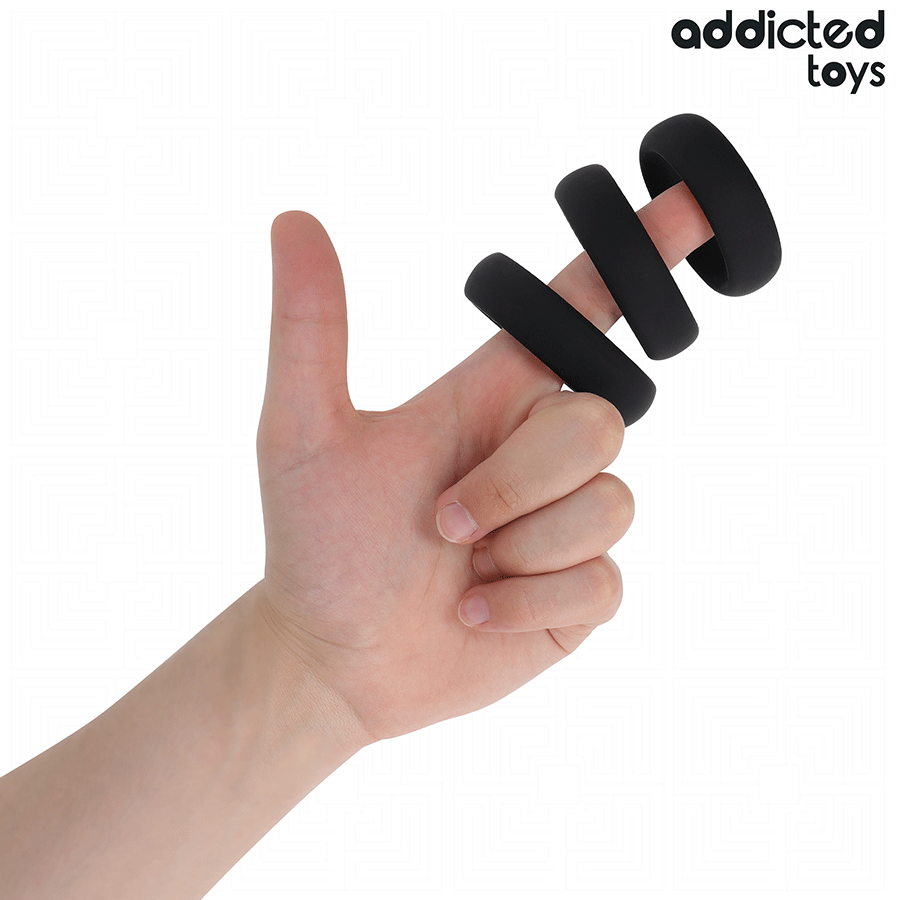 ADDICTED TOYS - LOT D'ANNEAUX PLATS EN SILICONE ADDICTED TOYS