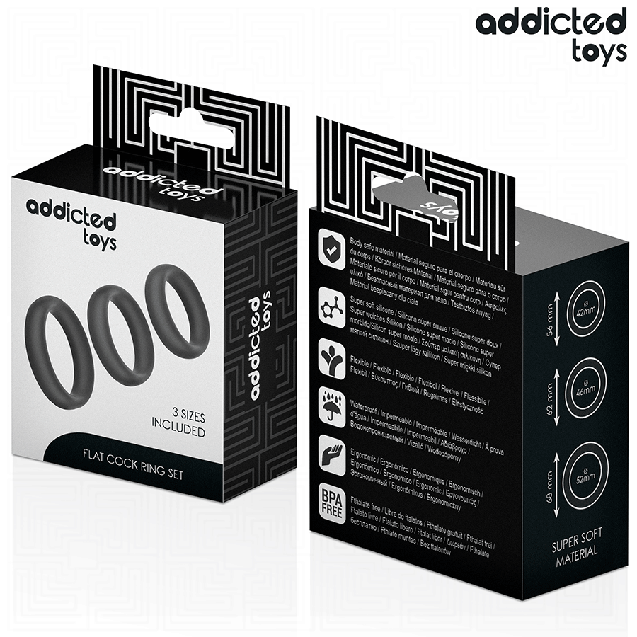 ADDICTED TOYS - LOT D'ANNEAUX PLATS EN SILICONE ADDICTED TOYS