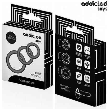 ADDICTED TOYS - LOT DE ANNEAUX EN SILICONE MODÈLE 1 ADDICTED TOYS