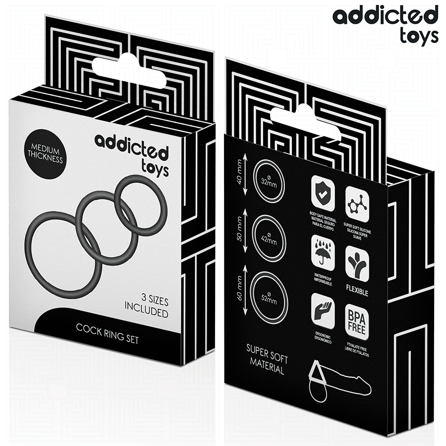 ADDICTED TOYS - LOT DE ANNEAUX EN SILICONE MODÈLE 2 ADDICTED TOYS
