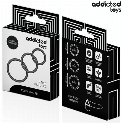 ADDICTED TOYS - LOT DE ANNEAUX EN SILICONE MODÈLE 2 ADDICTED TOYS