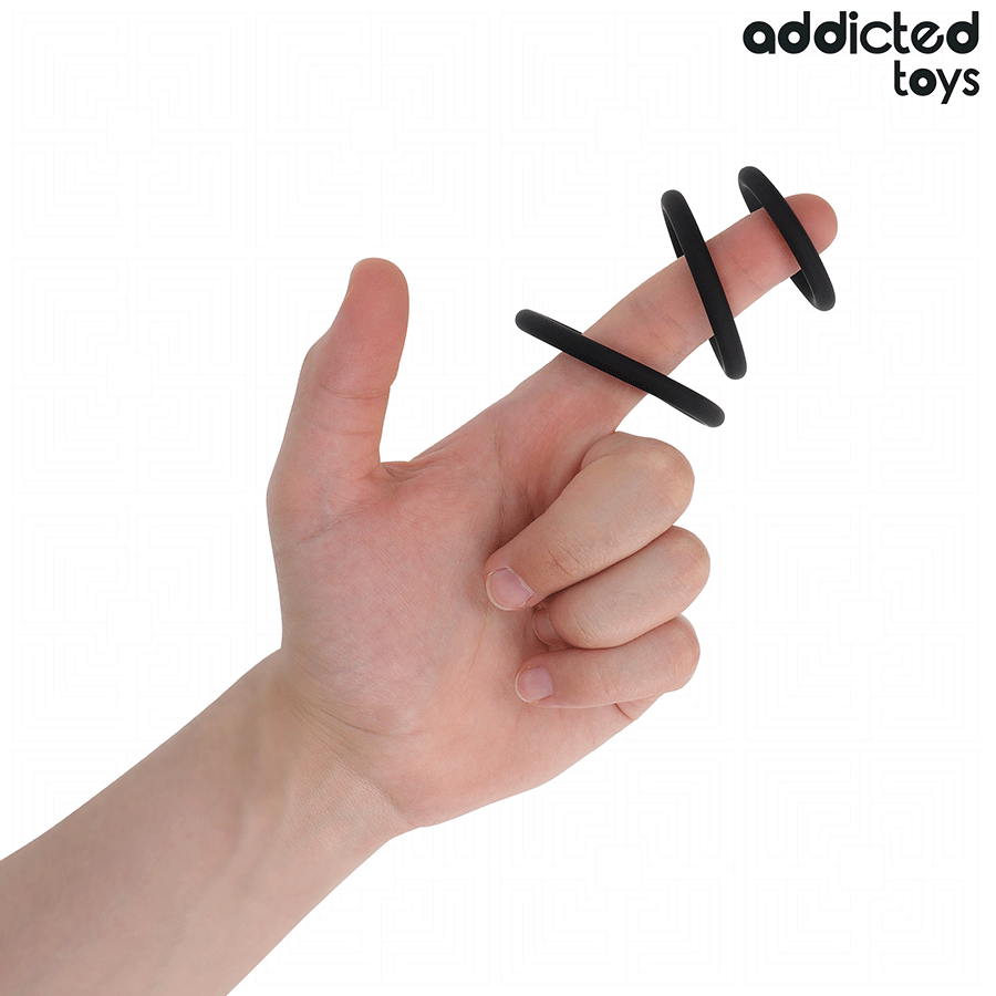 ADDICTED TOYS - LOT DE ANNEAUX EN SILICONE MODÈLE 2 ADDICTED TOYS