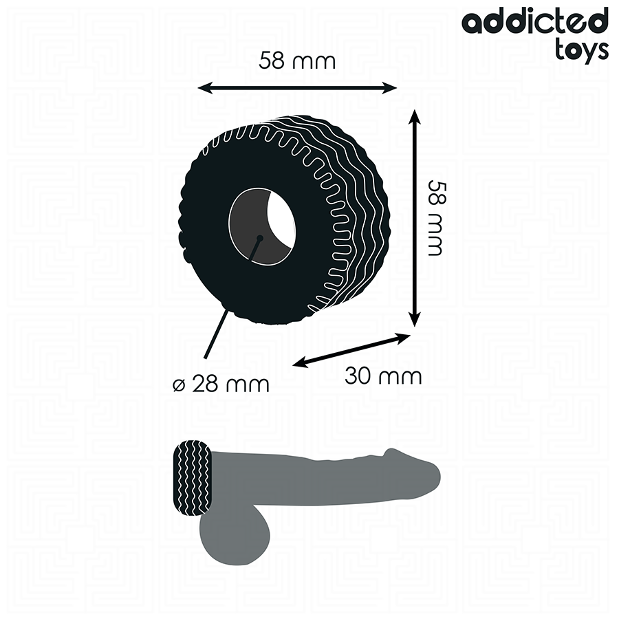 ADDICTED TOYS - ANNEAU PÉNITENSIF EXTRA ÉPAIS ADDICTED TOYS