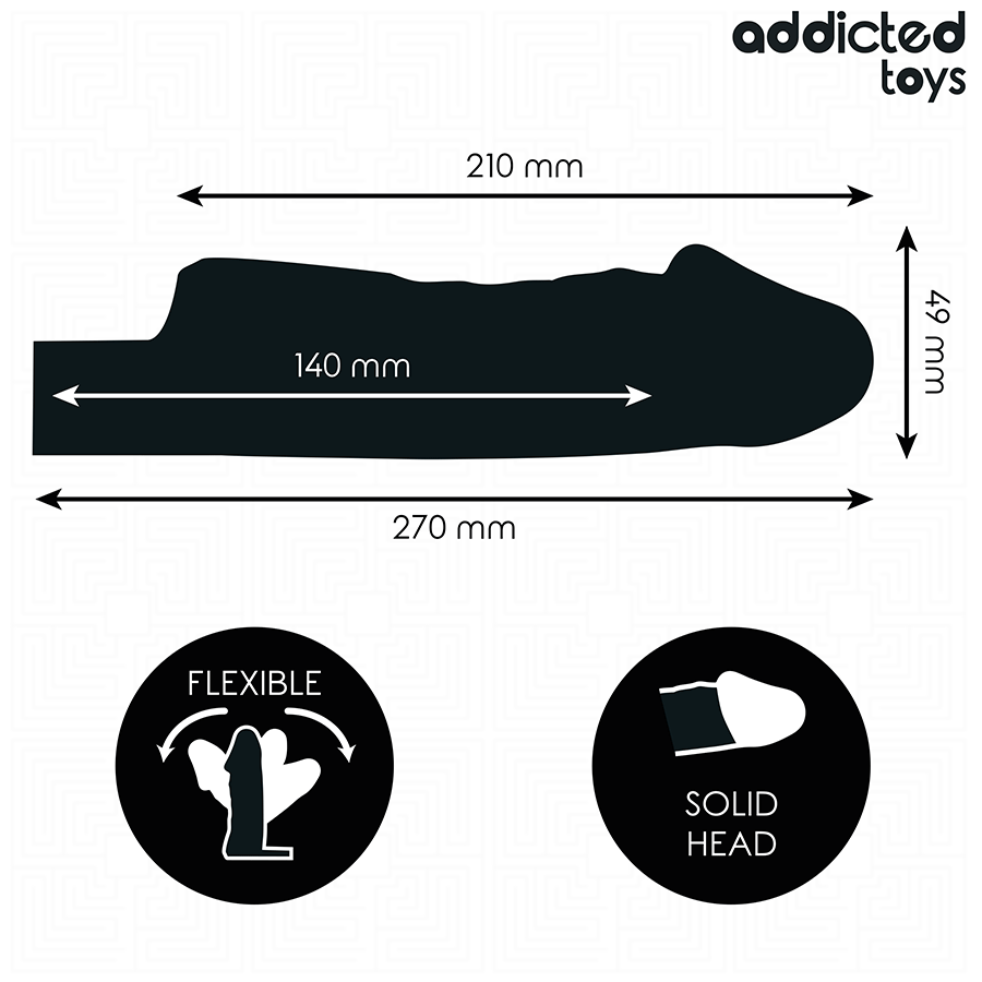 ADDICTED TOYS - GAINE PÉNIS TRANSPARENTE TAILLE M 27 CM ADDICTED TOYS