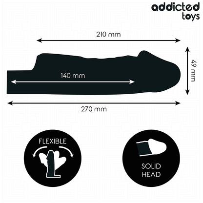 ADDICTED TOYS - GAINE PÉNIS TRANSPARENTE TAILLE M 27 CM ADDICTED TOYS