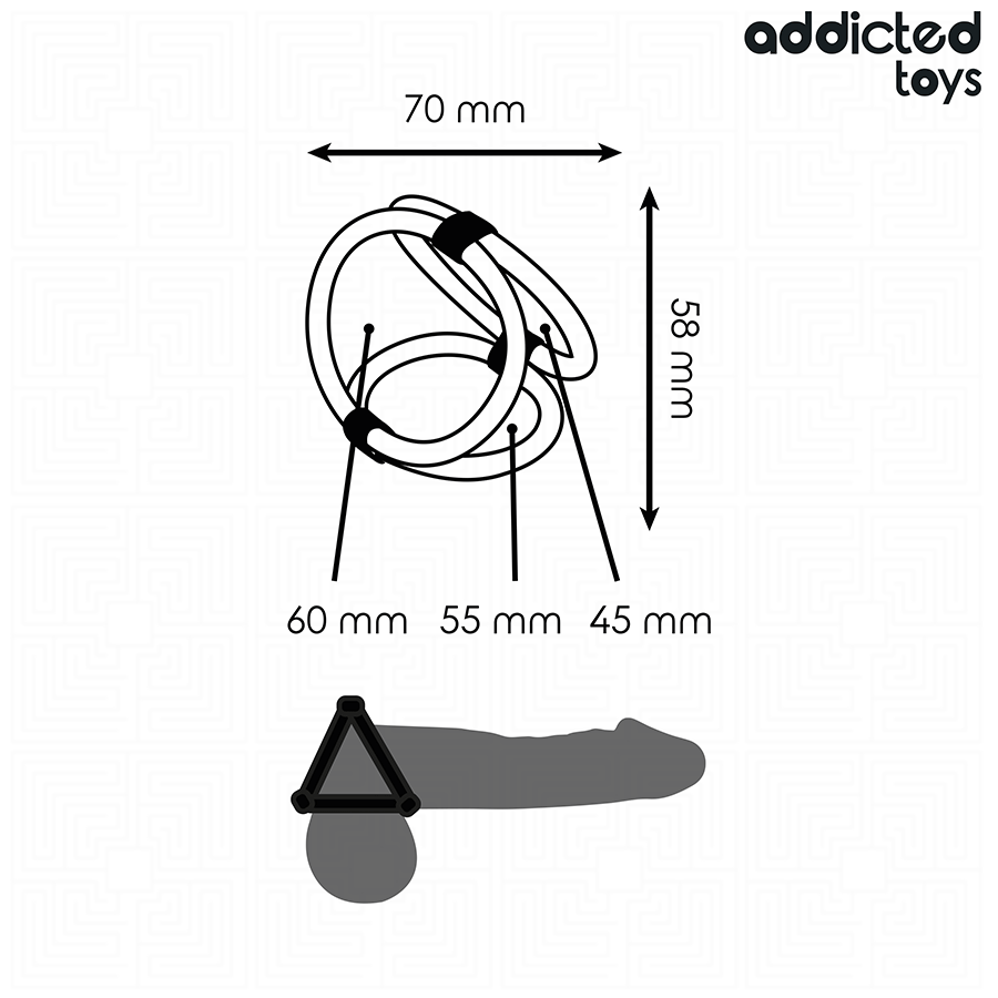 ADDICTED TOYS - ANNEAU PÉNIS TRIPLE ADDICTED TOYS