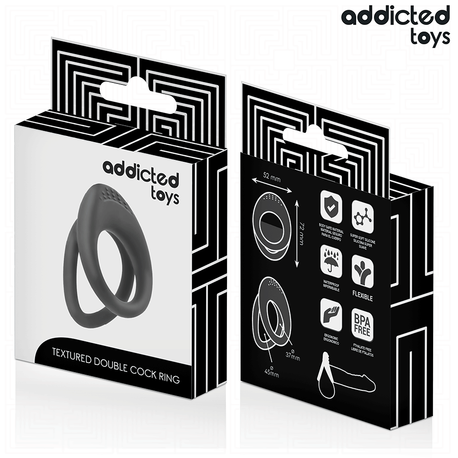 ADDICTED TOYS - ANNEAU PÉNIS À DOUBLE TEXTURE ADDICTED TOYS