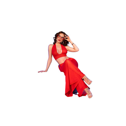 CHILIROSE - CR 4857 ENSEMBLE HAUT ET PANTALON ROUGE TAILLE XL CHILIROSE SETS