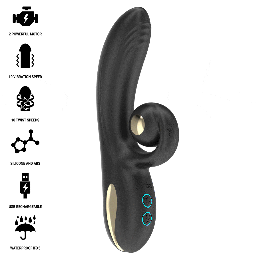 IBIZA - VIBRATEUR TWISTER AVEC STIMULATEUR DE COURBES ET VIBRO-ROTATION IBIZA TECHNOLOGY