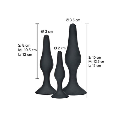 TOYJOY - Plug anal CURVY COMPANIONS 3 pièces Noir TOYJOY