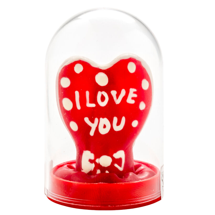 CONDOMERIE - PRÉSERVATIFS FANTAISIE PEINTS À LA MAIN EN FORME DE CŒUR - JE T'AIME MODÈLE 1 CONDOMERIE