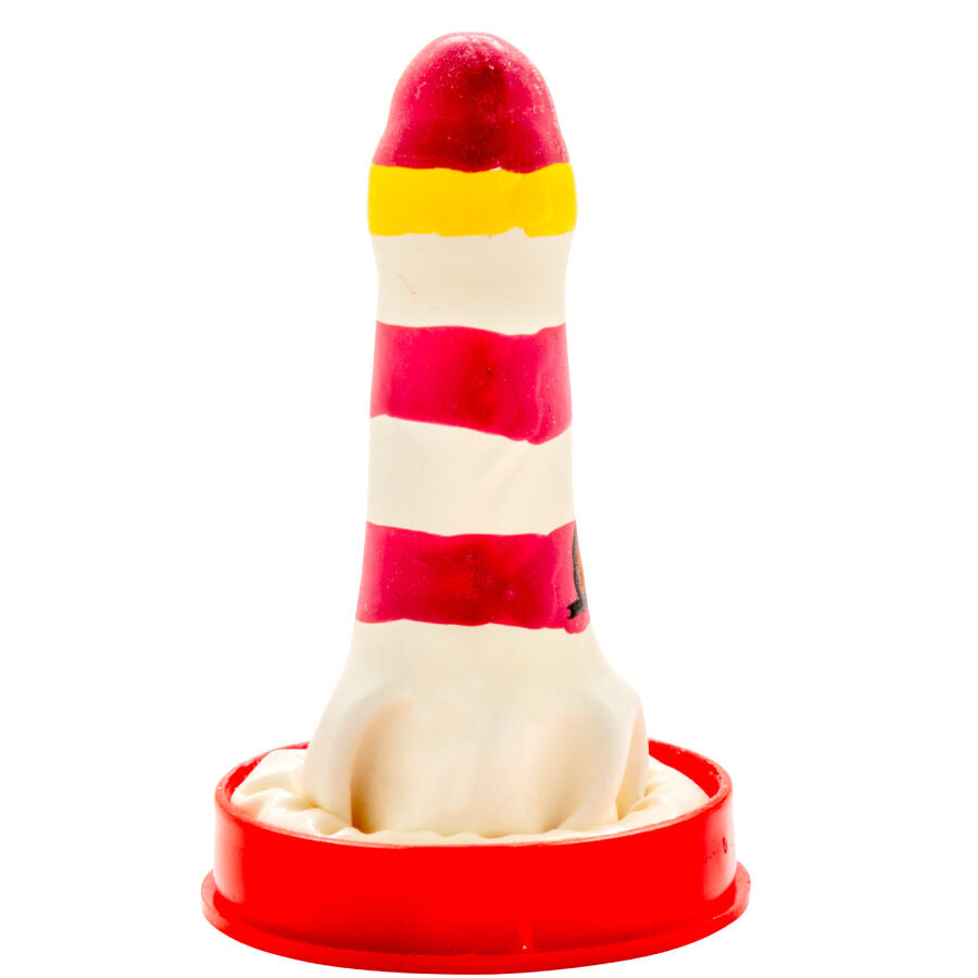 CONDOMERIE - PRÉSERVATIFS FANTAISIE PEINTS À LA MAIN PHARE CONDOMERIE