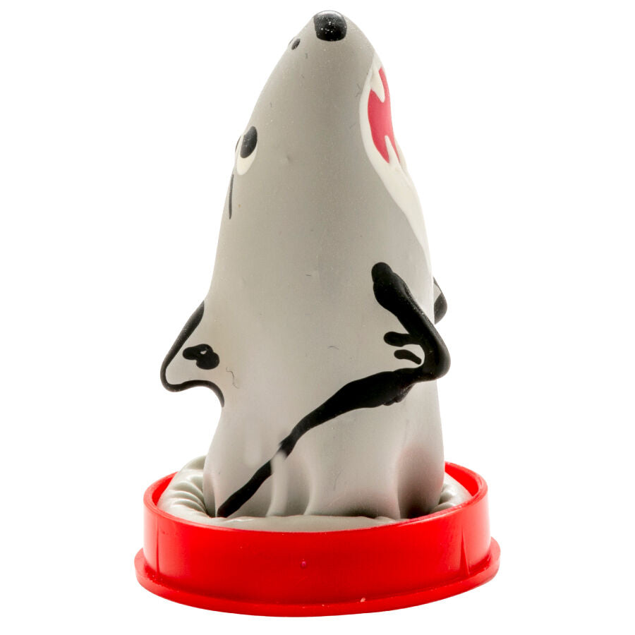 CONDOMERIE - PRÉSERVATIFS FANTAISIE PEINTS À LA MAIN MODÈLE REQUIN 1 CONDOMERIE