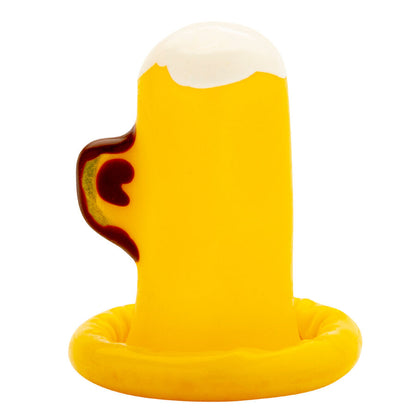 CONDOMERIE - PRÉSERVATIFS FANTAISIE PEINTS À LA MAIN VERRE DE BIÈRE CONDOMERIE