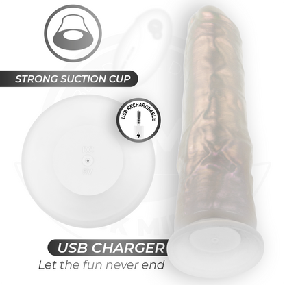 COCK MILLER - GODE AVEC VENTOUSE, LUMIÈRES ET VIBRATIONS AVEC TÉLÉCOMMANDE BLANC 20,5 CM COCK MILLER