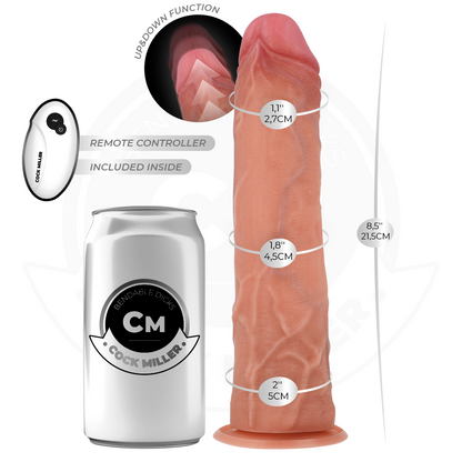 COCK MILLER - GODE HYPER-RÉALISTE À VENTOUSE ET À POUSSÉE AVEC TÉLÉCOMMANDE 21,5 CM COCK MILLER