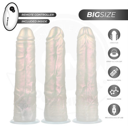 COCK MILLER - GODE AVEC VENTOUSE, LUMIÈRES ET VIBRATIONS AVEC TÉLÉCOMMANDE BLANC 21,5 CM COCK MILLER