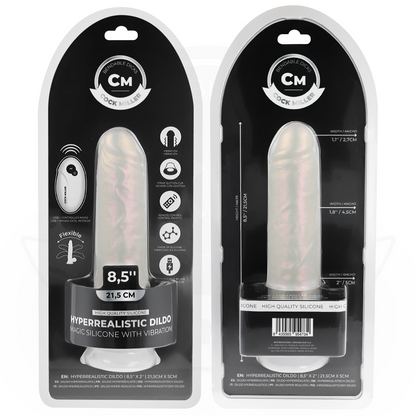 COCK MILLER - GODE AVEC VENTOUSE, LUMIÈRES ET VIBRATIONS AVEC TÉLÉCOMMANDE BLANC 21,5 CM COCK MILLER