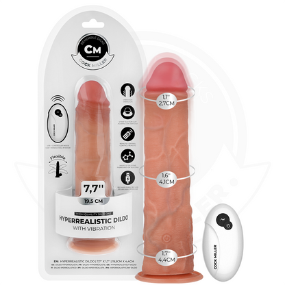 COCK MILLER - GODE RÉALISTE AVEC VENTOUSE ET TÉLÉCOMMANDE VIBRATIONS 19,5 CM COCK MILLER